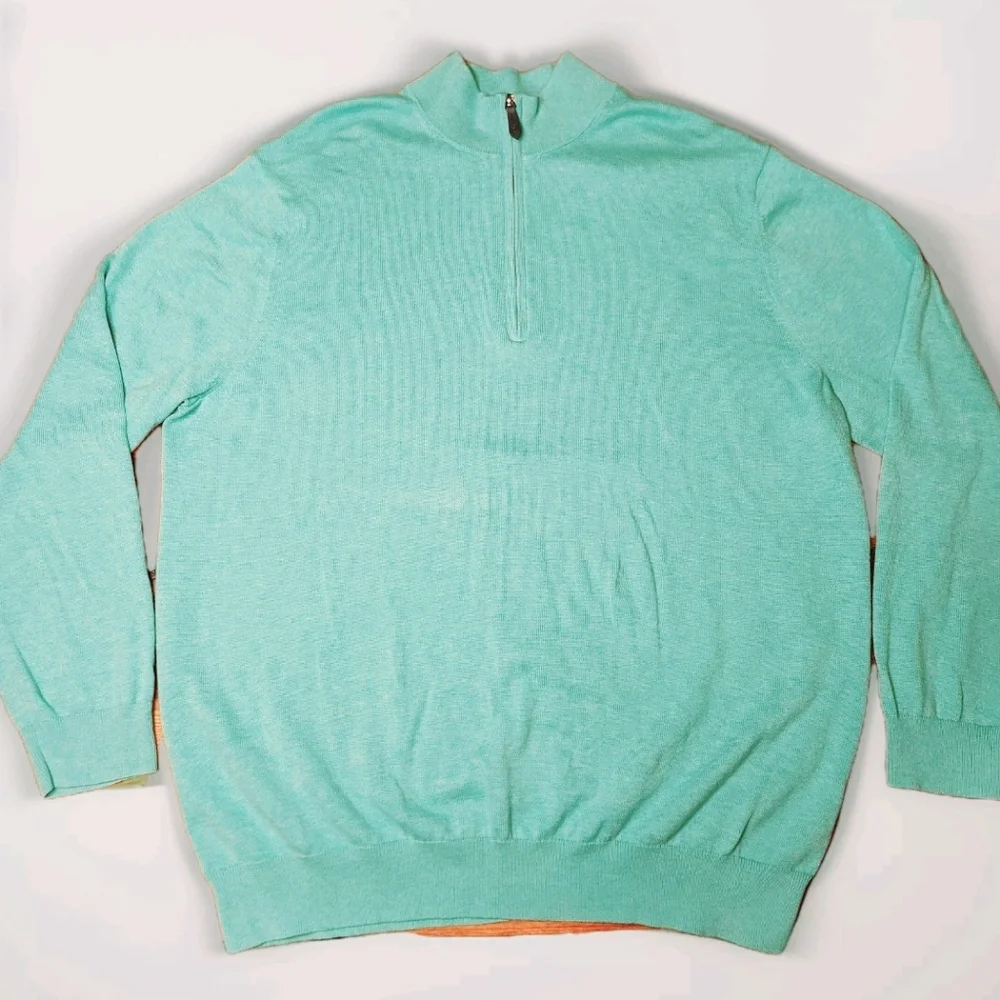 Vineyard Vines Cashmere Blend ¼ Zip Sweater Size XXL Color Aquamarine 😍